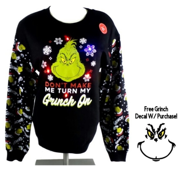 Grinch Christmas Sweatshirt Light Up 